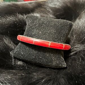 Elegant Red Bangle Bracelet Sterling